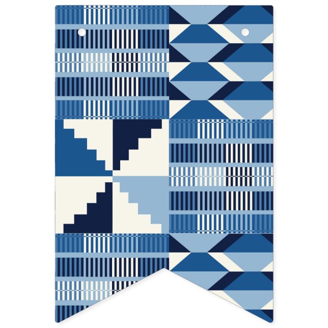 Bannière À Fanions Bloc Kente - Indigo Doux (Premier drapeau)
