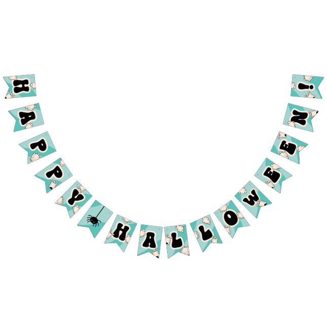 Bannière À Fanions Blue Happy Halloween Kids Party (Tout)