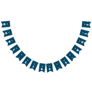 Bannière À Fanions Blue Wolf, fête d'Halloween