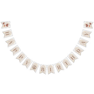 Bannière À Fanions Boho Daisy Floral Joyeux Birthday Bunting Signal