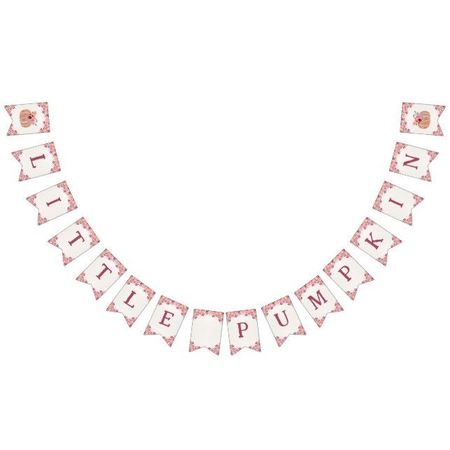 Bannière À Fanions Boho Floral Little Pumpkin Birthday Bunting Banner (Tout)