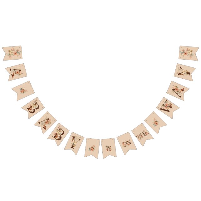 Bannière À Fanions Boho Floral sur Baby shower d'ivoire crémeux (Tout)