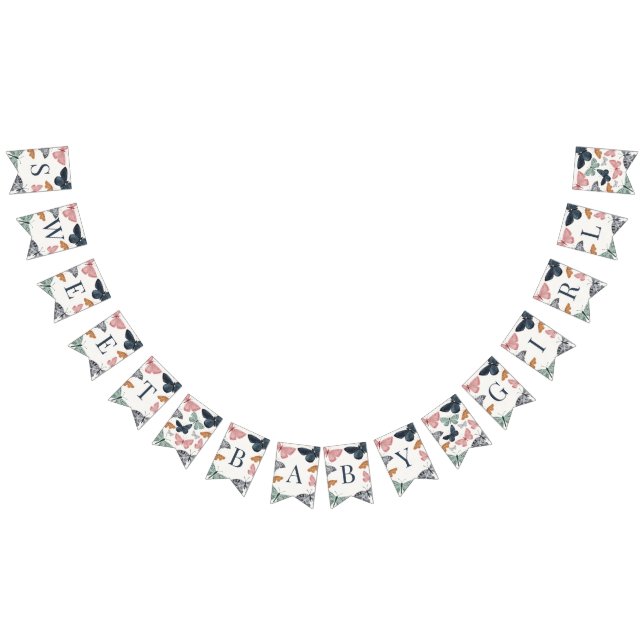 Bannière À Fanions Boho Little Butterfly Baby shower Décor (Tout)