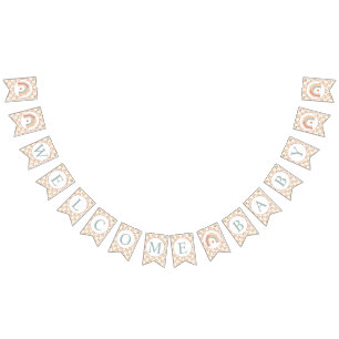 Bannière À Fanions Boho moderne Rainbow Welcome Baby Bunting - Waterc