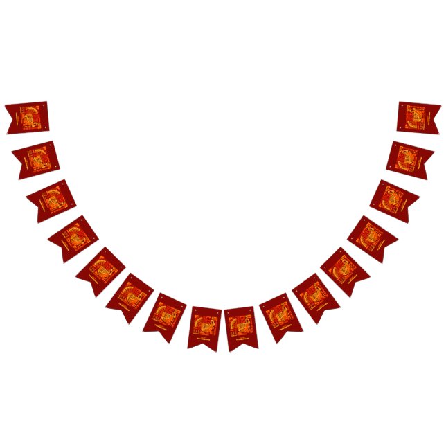 Bannière À Fanions Bon thanksgiving Géométrique Abstrait Orange Brown (Tout)