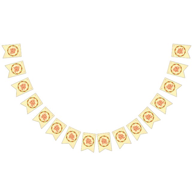 Bannière À Fanions Bon thanksgiving Red Gold Wreath (Tout)