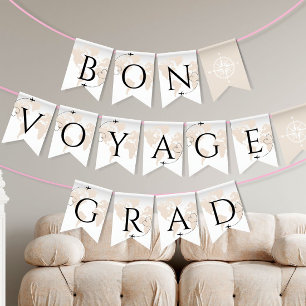Bannière À Fanions Bon Voyage Grad Adventure mondiale carte diplôme