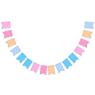 Bannière À Fanions Bonbons en coton à Bubblegum Blue Gradient