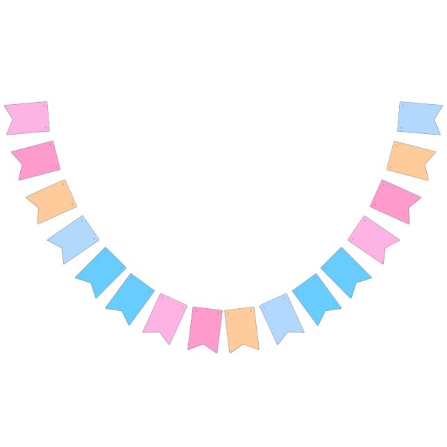 Bannière À Fanions Bonbons en coton à Bubblegum Blue Gradient (Tout)