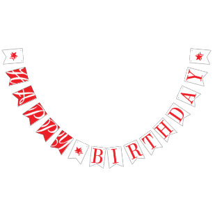 Bannière À Fanions BONJOUR D'ANNIVERSAIRE Chic Rouge Et Blanc