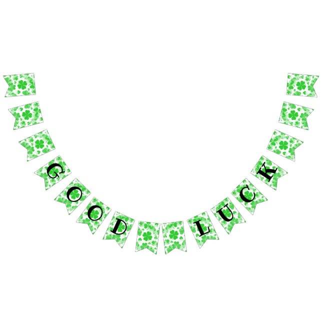 Bannière À Fanions BONNE CHANCE shamrock - Motif transparent 2a (Tout)