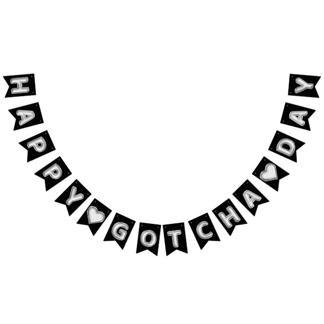 Bannière À Fanions Bonne Gotcha Day Silver Foil Ballons (Tout)