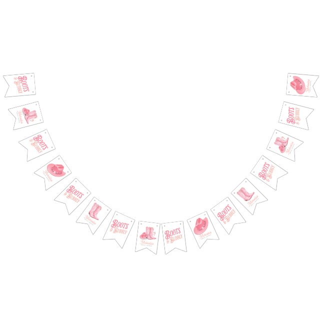 Bannière À Fanions Boots & Bubbly Western Cowgirl Fête des mariées ro (Tout)