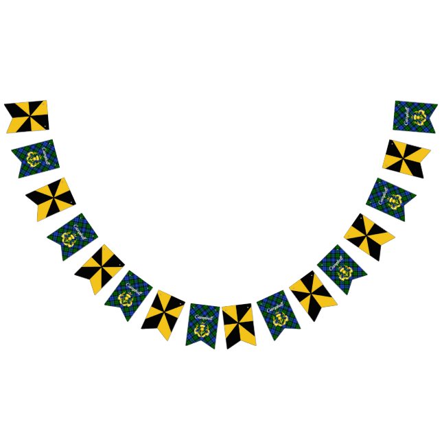 Bannière À Fanions Bouclier du blason des Campbell & tartan  (Tout)