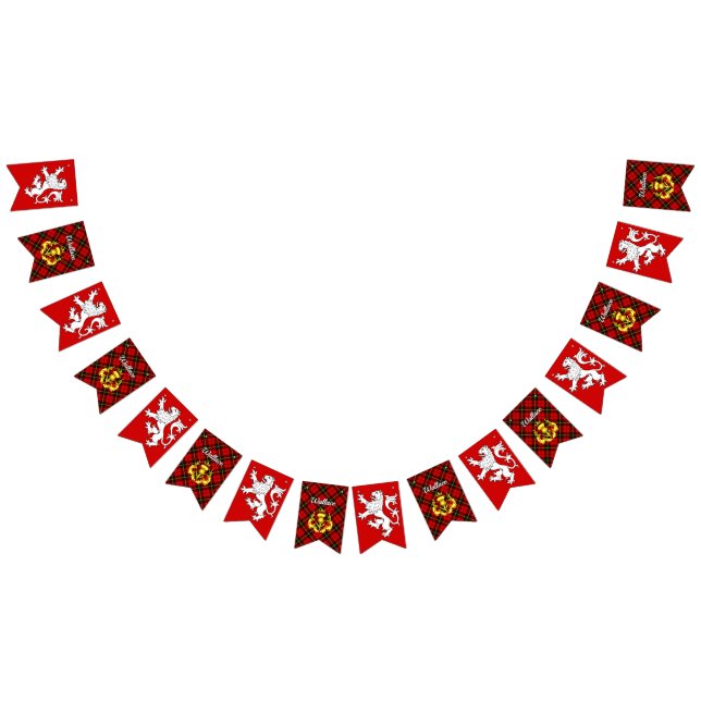 Bannière À Fanions Bouclier et tartan du blason de Wallace  (Tout)