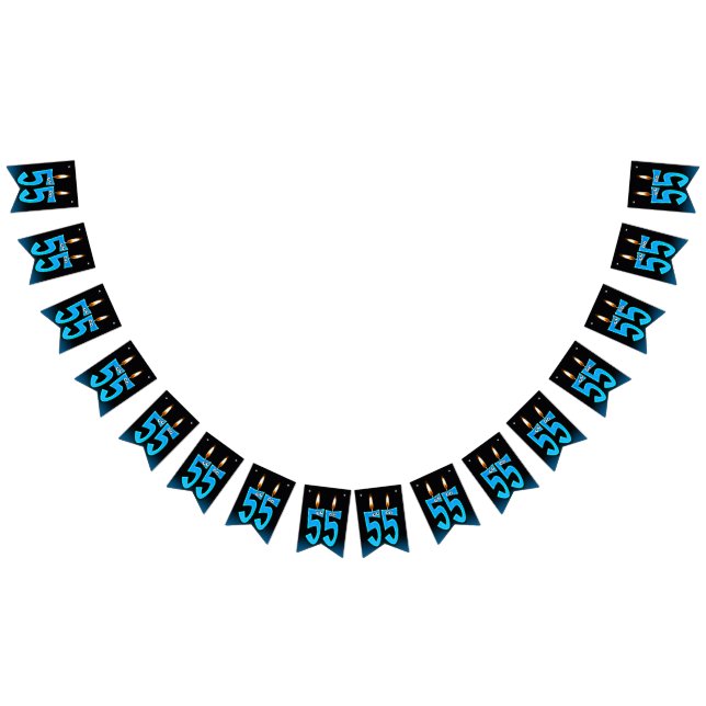 Bannière À Fanions Bougies à 55e anniversaire avec globes oculaires (Tout)