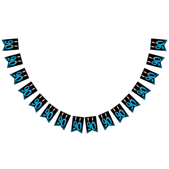 Bannière À Fanions Bougies à bougies pour 90e anniversaire (Tout)