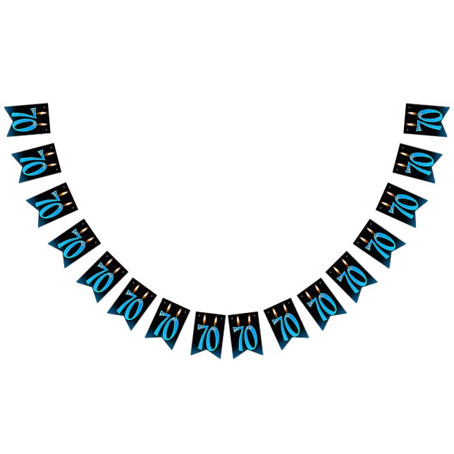 Bannière À Fanions Bougies pour 70e anniversaire avec globes oculaire (Tout)