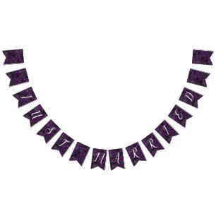 Bannière À Fanions Bouton de Mariage gothique Rose violet et noir