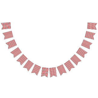 Bannière À Fanions Bouton rayé rouge et blanc