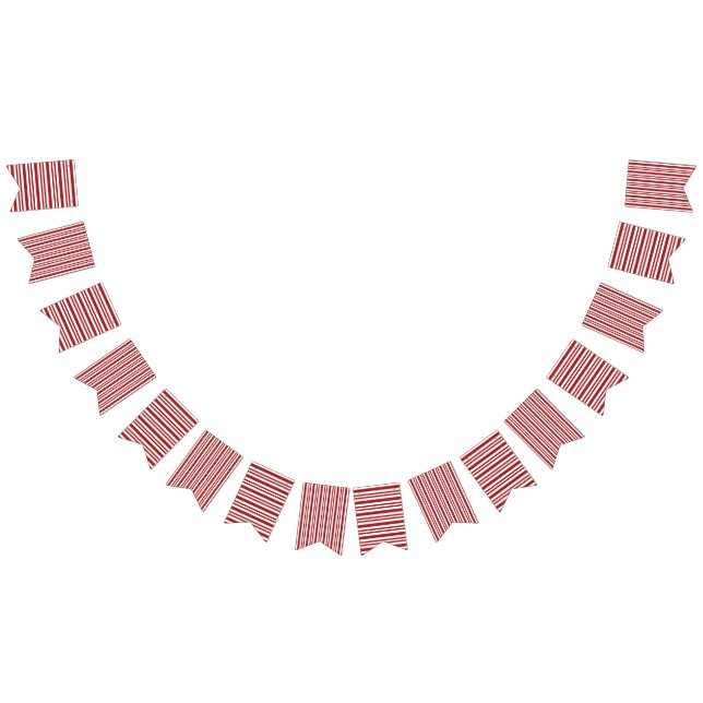 Bannière À Fanions Bouton rayé rouge et blanc (Tout)