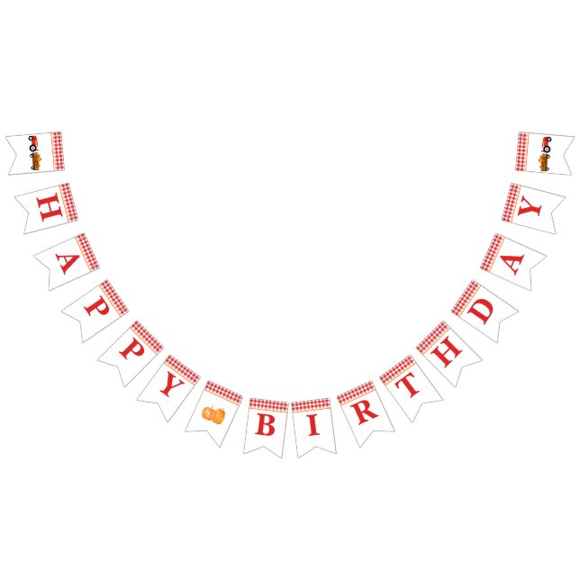 Bannière À Fanions Boy Citrouille Patactor Red Birthday Banner (Tout)