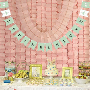 Bannière À Fanions BRIDE Sprinkt Love Sage Green Fête des mariées Par