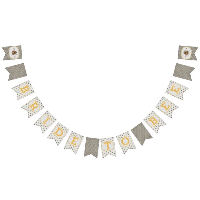 Bannière À Fanions Bride To Bee - Bandeau plaid noir et blanc (Tout)