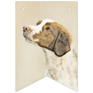 Bannière À Fanions Brittany Paining - Un joli art original de chien