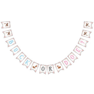 Bannière À Fanions Buck ou Doe ? Révélation du baby shower