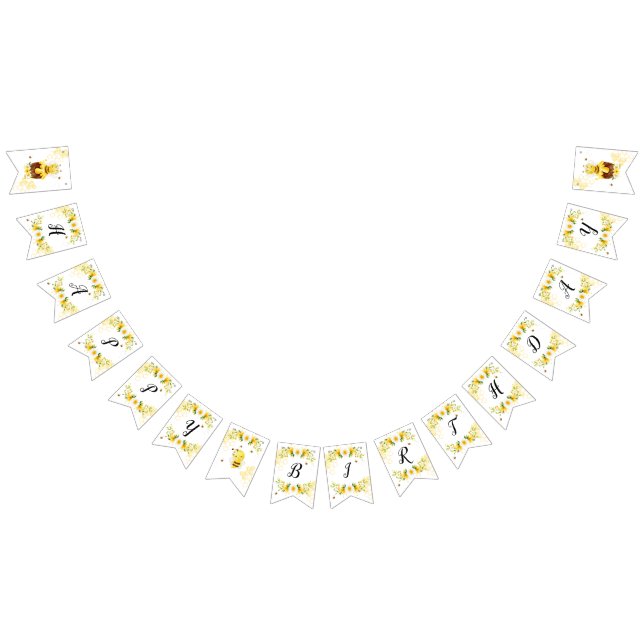 Bannière À Fanions Bumble bee joyeux anniversaire (Tout)