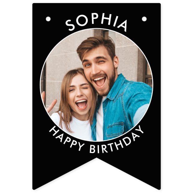 Bannière À Fanions bundle d'anniversaire personnalisé avec photos (quatorzième drapeau)
