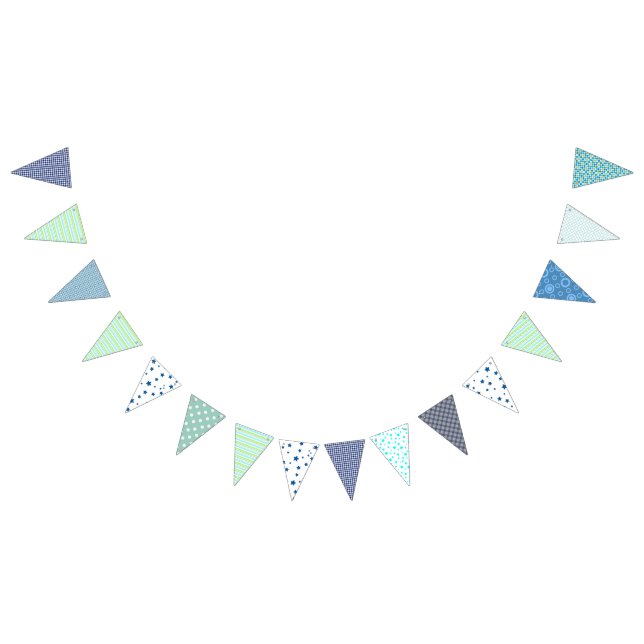Bannière À Fanions Bunting - Blue Green et White Bunting (Tout)