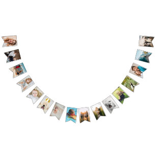 Bannière À Fanions bunting d'anniversaire personnalisé avec photos