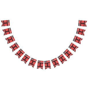 Bannière À Fanions Bunting de lodge à carreaux rustique Décoration
