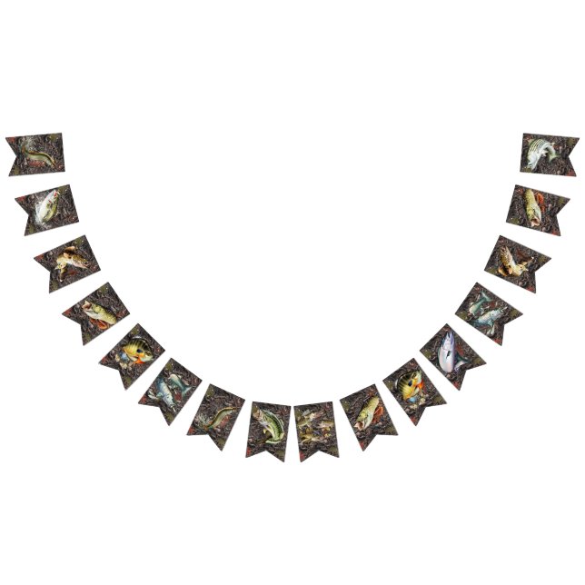 Bannière À Fanions Bunting de parties de pêche en eau douce (Tout)