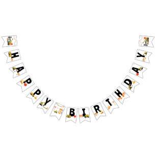 Bannière À Fanions Camions de construction   Parti Anniversaire de en