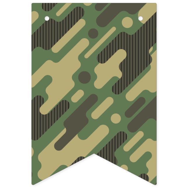 Bannière À Fanions Camouflage géométrique vert. Camo ton (Premier drapeau)