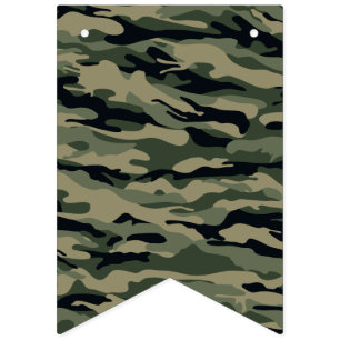 Bannière À Fanions Camouflage vert. Camo ton