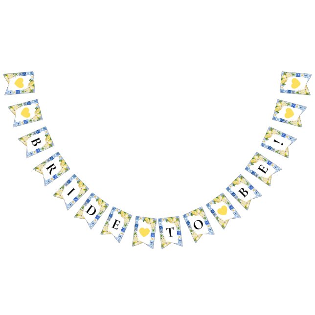 Bannière À Fanions Carreaux bleus Mariée de citron pour être des drap (Tout)