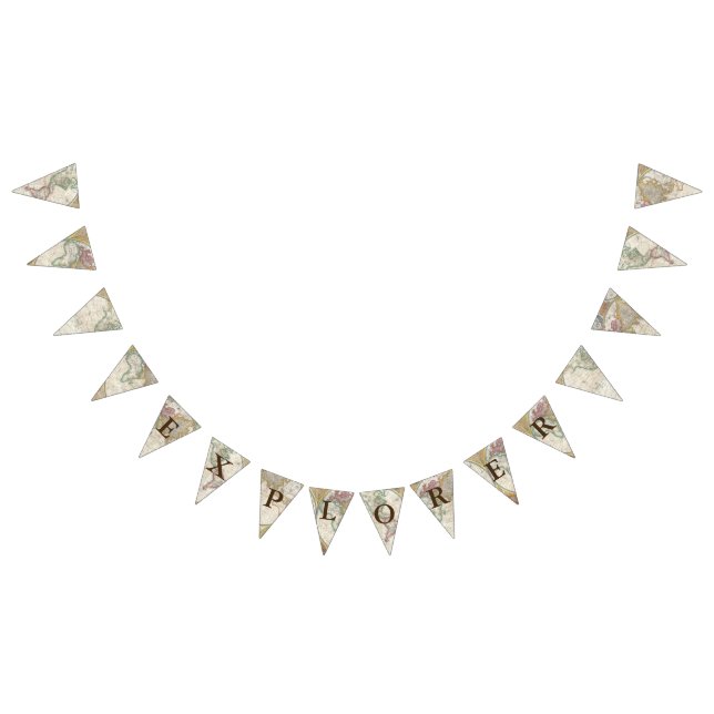 Bannière À Fanions Carte du monde d'explorateur (Tout)