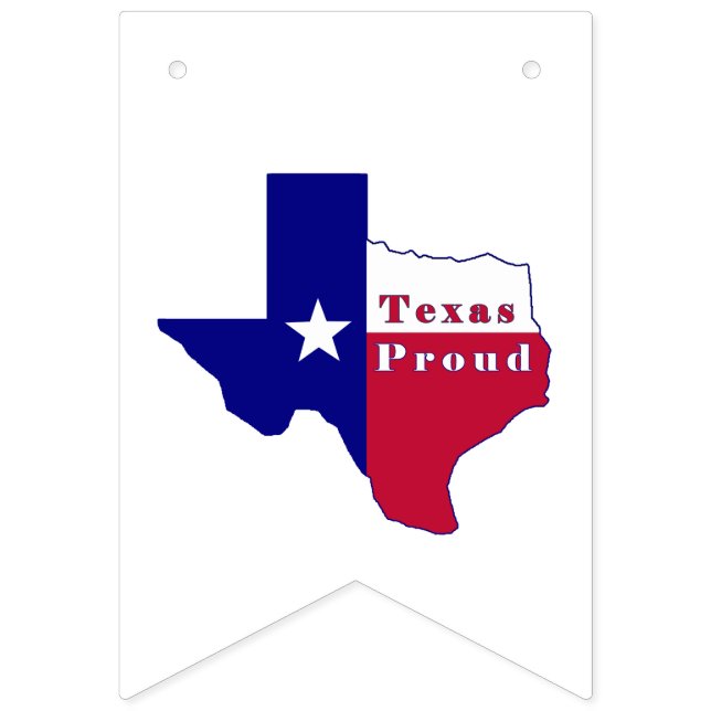 Bannière À Fanions Carte du Texas Proud (Qunizième drapeau)