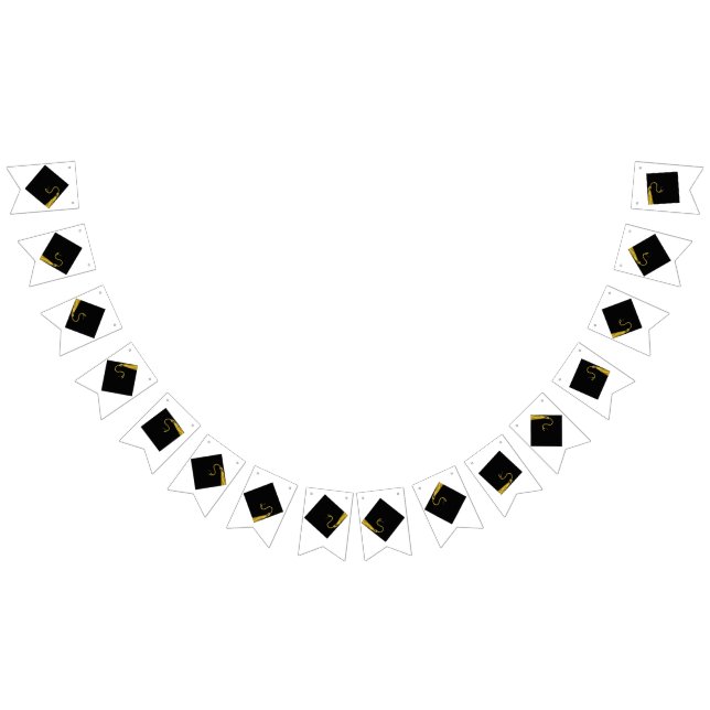 Bannière À Fanions Cartes de graduation noires (Tout)