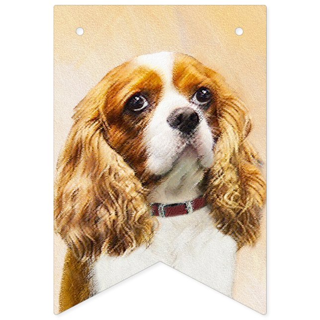 Bannière À Fanions Cavalier King Charles Spaniel Peinture originale (Premier drapeau)