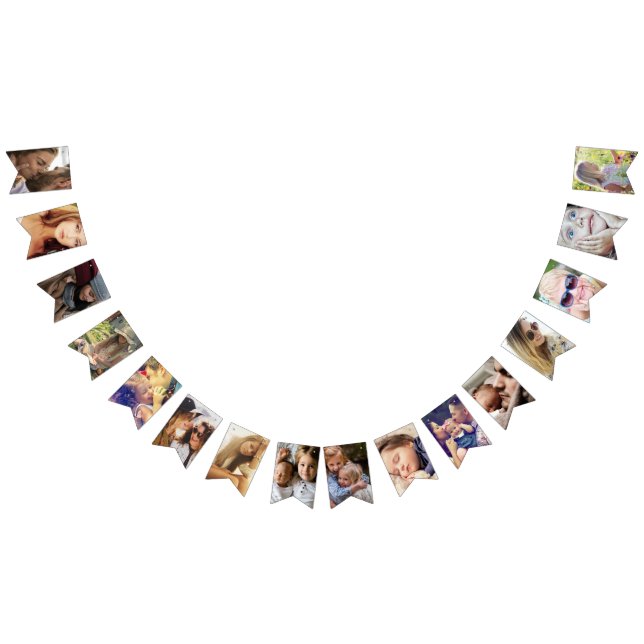 Bannière À Fanions Célébration personnalisée de 16 photos (Tout)