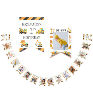 Bannière À Fanions Chariot de construction Enfants de camion de Boy 1