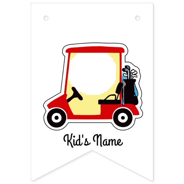 Bannière À Fanions Chariot de golf (Premier drapeau)