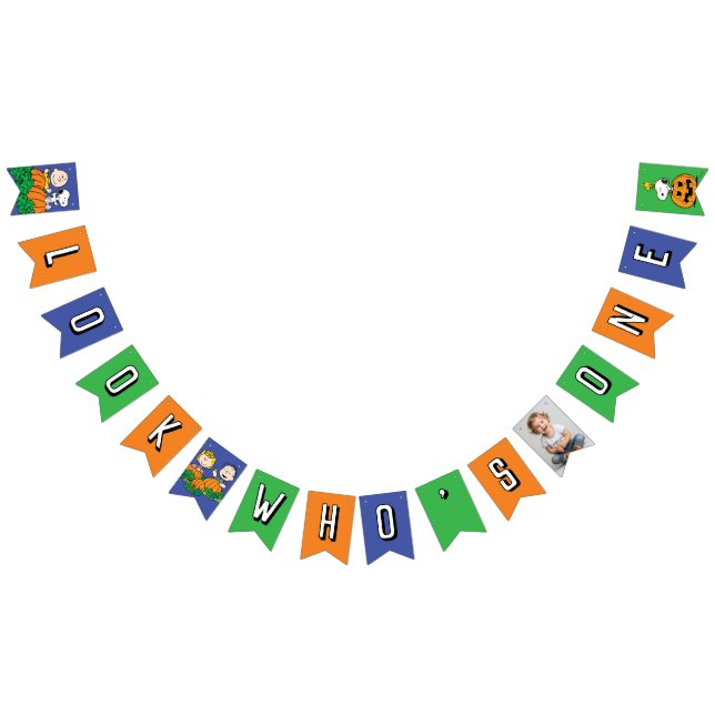 Bannière À Fanions Charlie Brown et Gang Citrouille Premier anniversa (Tout)