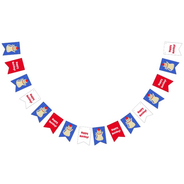 Bannière À Fanions Chat de Noël sur mesure (Tout)