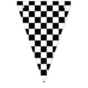 Bannière À Fanions Checkered noir et blanc